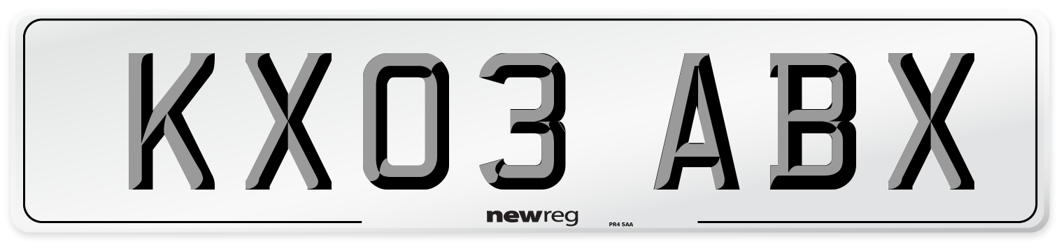 KX03 ABX Number Plate from New Reg